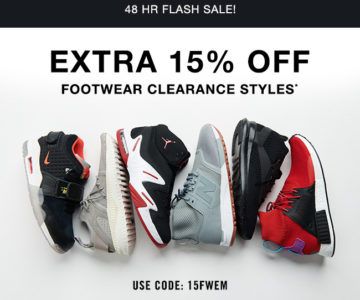 2 Day Flash Sale – EXTRA 15% Off Footwear