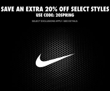 EXTRA 20% off Nike Spring Sale + Free Shipping