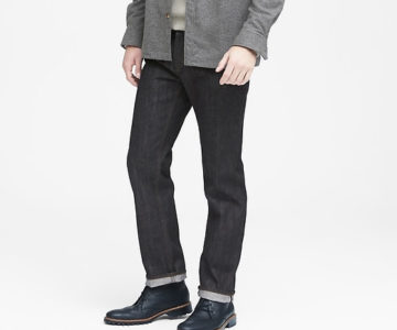 Banana Republic Straight Black-Wash Selvedge Jeans for $35 (normally $148) + Free Shipping