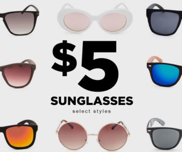 Sunglasses on sale for $5