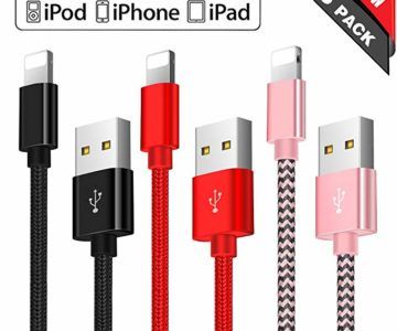 3 Pack Long Nylon Braided iPhone Charging Cables for $2.84