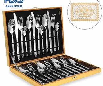 24 Piece Silverware Set Service for 6 with 6 Placemats for $25