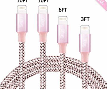 4 pack Nylon Braided iPhone Chargers for $4.49